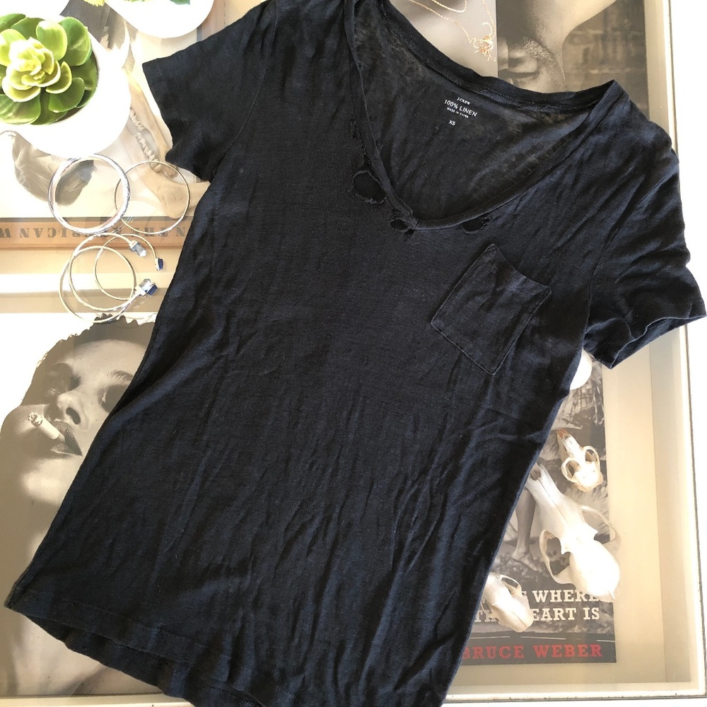 Distressed J. Crew T Shirt